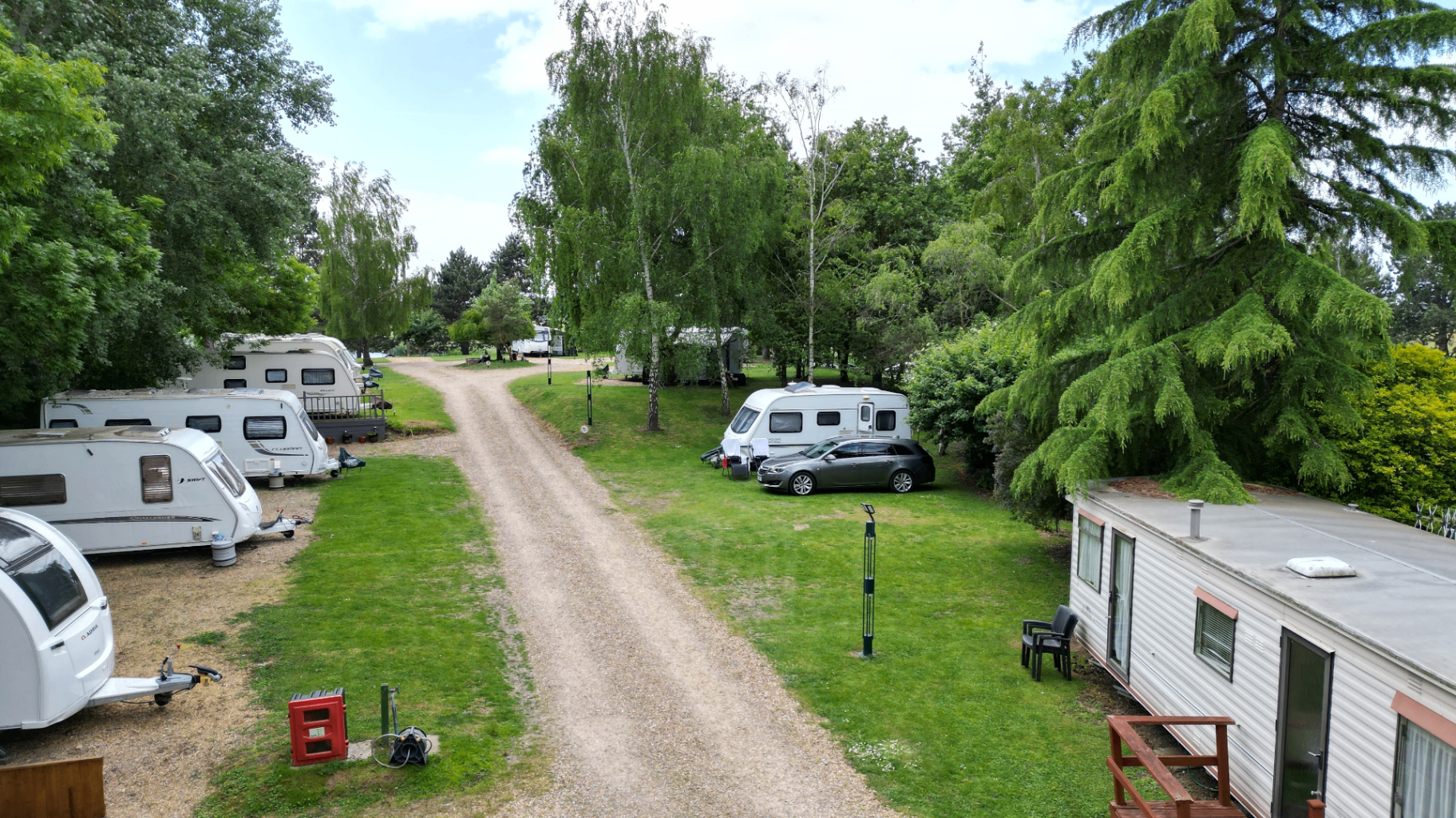 Caravan pitches overlooking the River Great Ouse