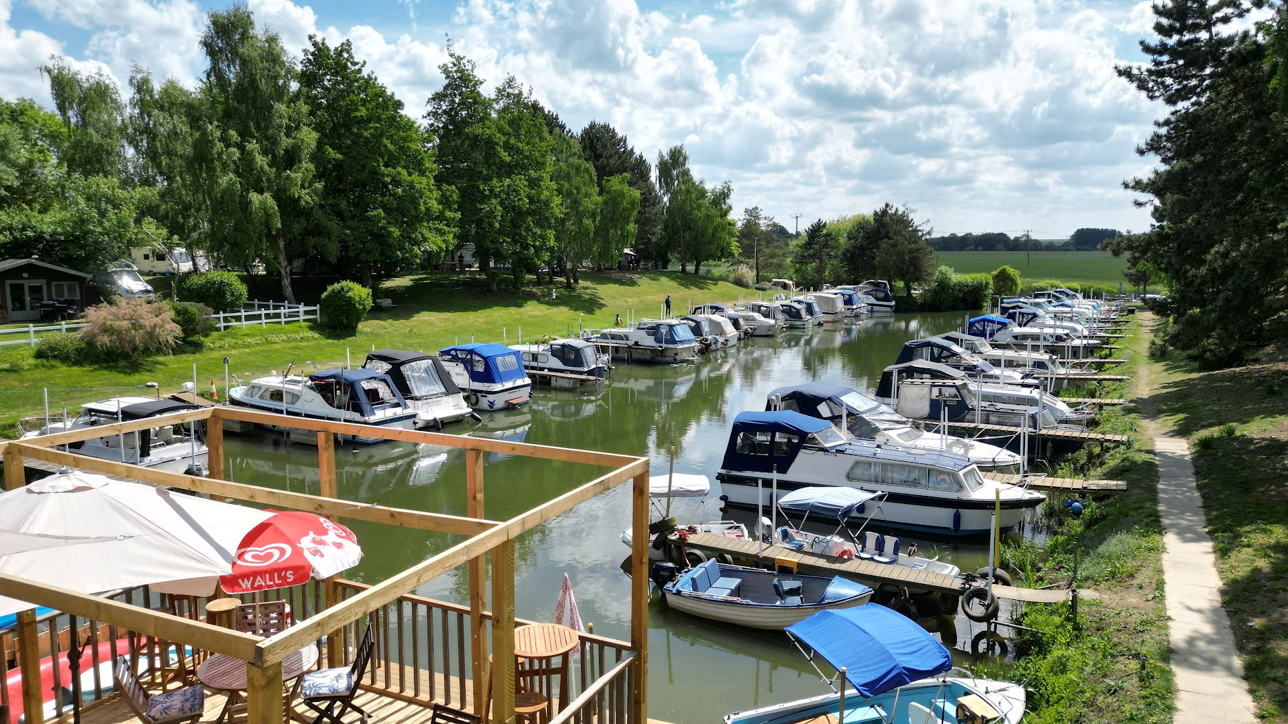 Panoramic view of the marina from Haven Café