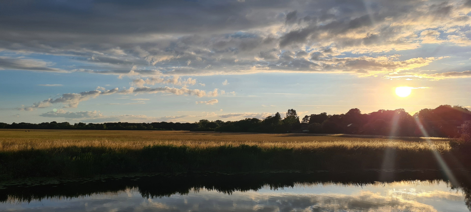 Sunset over the river meadows near Huntingdon